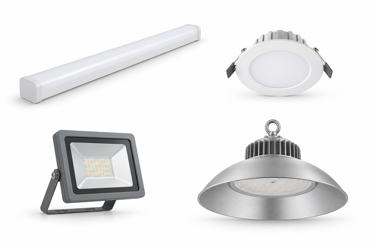 LED batten, downlight, floodlight and high-bay light